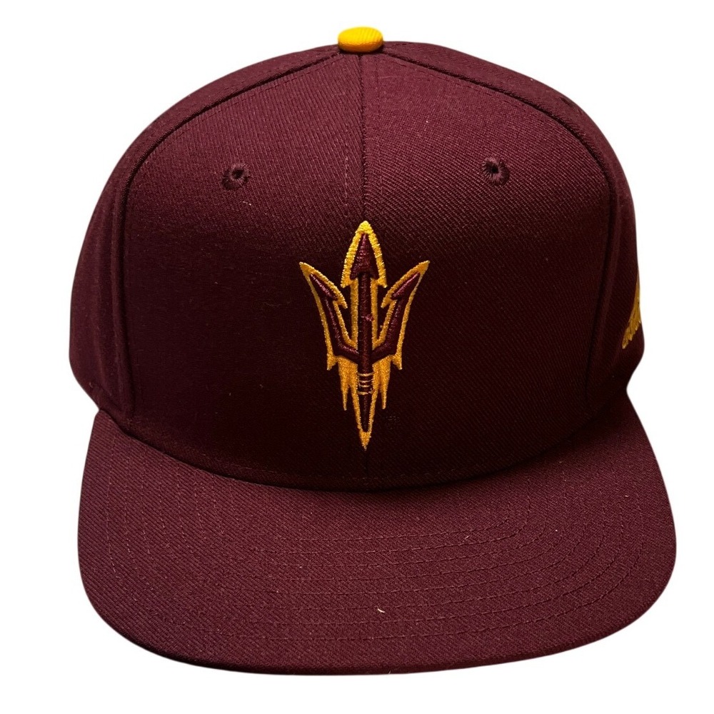 Adidas Arizona State Sun Devils Hat Mens OSFA Maroon ASU Snapback Pitchfork Cap